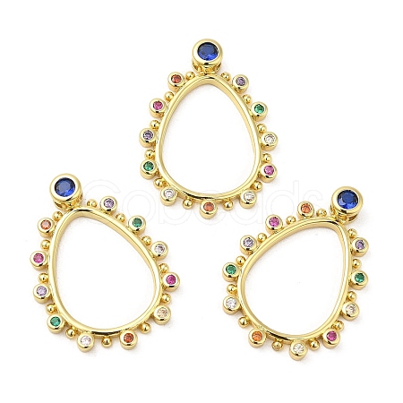 Brass Pave Cubic Zirconia Pendants KK-Z028-03G-1