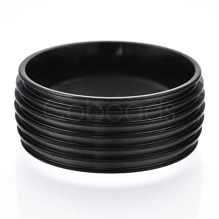 201 Stainless Steel Grooved Finger Ring Settings STAS-WH0047-09EB-1