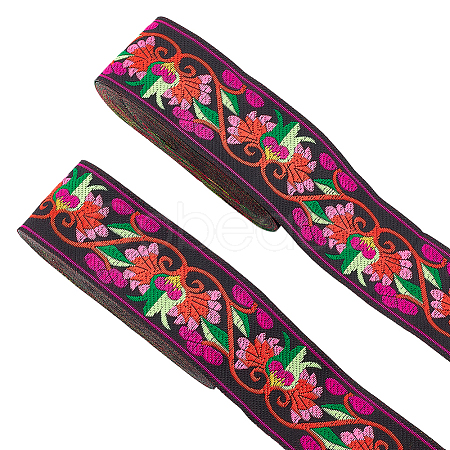 Ethnic Style Polyester Ribbons OCOR-WH0079-65A-1