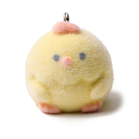 Flocking Opaque Resin Pendants RESI-G128-01K-1
