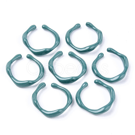 Spray Painted Alloy Cuff Rings RJEW-T011-13-RS-1