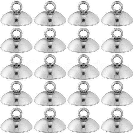 SUNNYCLUE 100Pcs 304 Stainless Steel Bead Cap Pendant Bails STAS-SC0005-92-1