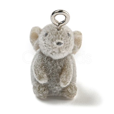 Flocking Resin Cute Pendants RESI-L043-01P-03-1