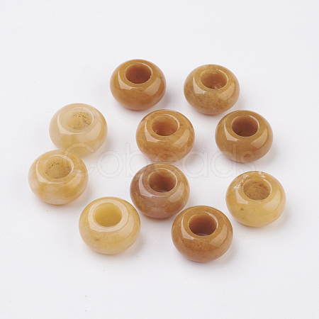 Natural Yellow Jade European Beads X-G-G740-14x8mm-09-1