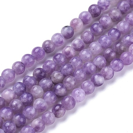 Natural Lepidolite/Purple Mica Stone Beads Strands G-K410-06-8mm-1