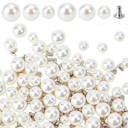 ABS Imitation Pearl Snap Rivet Butt Screw DIY-GF0013-38-1