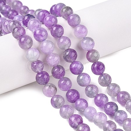 Dyed Natural White Jade Beads Strands G-T138-8mm-210-22-1