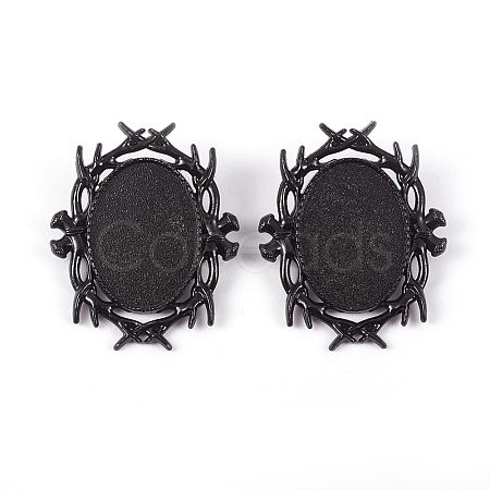 Zinc Alloy Brooch Findings PALLOY-WH0066-23B-1