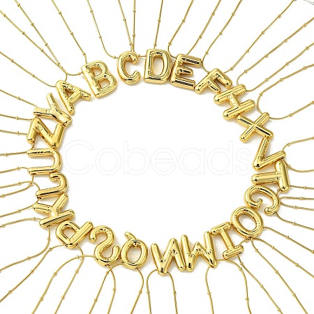 26Pcs Ion Plating(IP) Initial Letter 304 Stainless Steel Pendant Necklace NJEW-R265-05G-1