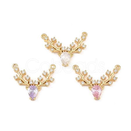 Brass Micro Pave Cubic Zirconia Pendants KK-F919-29G-1