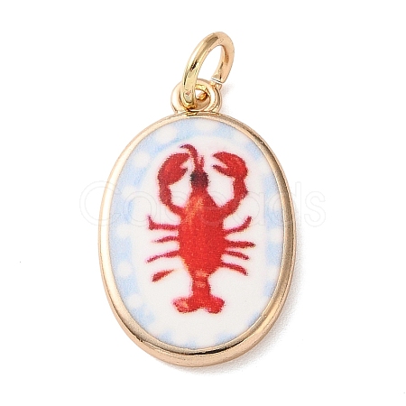 Printed Brass Enamel Pendants LS-KK-CBADFD5-04G-B-1