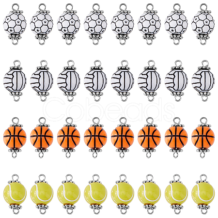 80Pcs 4 Styles Acrylic Ball Connector Charms FIND-HY0001-66-1