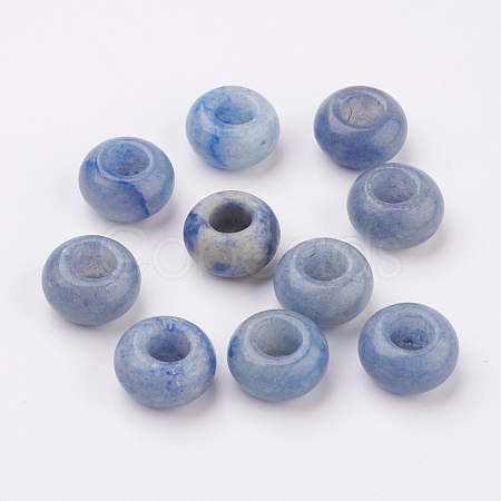 Dyed & Heated Natural Blue Aventurine European Beads G-G740-14x8mm-18-1