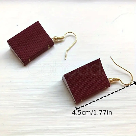 Alloy with Paper Book Dangle Earrings FS-WGE52F3-04-1