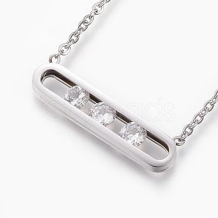 304 Stainless Steel Pendant Necklaces NJEW-P206-20P-1