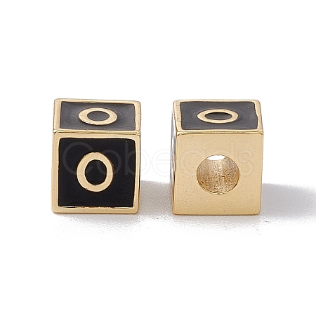 Rack Plating Brass Enamel Beads KK-B060-04G-01O-1