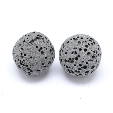 Unwaxed Natural Lava Rock Beads G-F325-10mm-18-1