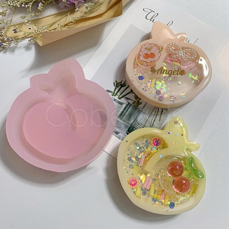 DIY Peach Shape Quicksand Silicone Molds DIY-E048-01-1