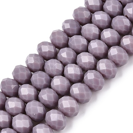 Opaque Solid Color Imitation Jade Glass Beads Strands EGLA-A044-P8mm-D13-1