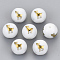 Electroplate Glass Beads, Round with Constellations Pattern, Golden Plated, Aries, 10mm, Hole: 1.2mm