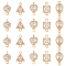 BENECREAT 20Pcs 5 Styles Brass Pave Clear Cubic Zirconia Connector Charms, Geometric Links, Golden, Mixed Shapes, 8.5~11x5~6.5x2.5mm, Hole: 0.8mm, 4pcs/style