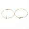 316 Stainless Steel Hoop Earring Findings, Wine Glass Charms Findings, Real 18K Gold Plated, 30x0.7mm, 21 Gauge