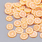 Handmade Polymer Clay Nail Art Decoration, Fashion Nail Care, No Hole, Fruit, Orange, PeachPuff, 3.5~9x3.5~8x0.1~3mm