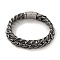 304 Stainless Steel Cuban Link Chain Bracelets for Women Men, Antique Silver, 8-5/8 inch(22cm)