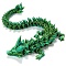 Plastic 3D Printed Dragon Ornaments, Articulated Dragon for Home Office Decoration Desk Toys, Green, 300mm