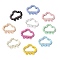 Spray Painted Alloy Rhinestone Spring Gate Ring, Cloud with Hoop, Mixed Color, 24x30x4.5mm, Hole: 2.5mm, Inner Diameter: 22x12.5mm