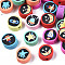 Handmade Polymer Clay Beads, Flat Round with Space Theme Pattern, Mixed Color, 9~10x4~5mm, Hole: 1.6mm