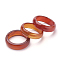 Natural Agate Rings, Dyed & Heated, Sienna, 6mm, Size 7~8(17~18mm)