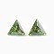 Cubic Zirconia Pointed Back Cabochons, Triangle, Faceted, Olive Drab, 5x6x3mm