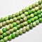 Natural Imperial Jasper Beads Strands, Round, Dyed, Lime, 8mm, Hole: 1mm, about 48pcs/strand, 15.7 inch