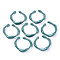 Spray Painted Alloy Cuff Rings, Open Rings, Cadmium Free & Lead Free, Teal, US Size 6(16.5mm)