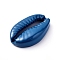 Baking Painted Alloy Beads, Cowrie Shell Shape, Marine Blue, 19.4x12.5x5mm