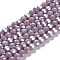 Electroplate Opaque Glass Beads Strands, Faceted(32 Facets), Pearl Luster Plated, Round, Old Rose, 6mm, Hole: 1mm, about 98~100pcs/strand, 20.39~20.59 inch(51.8~52.3cm)