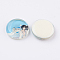 Tempered Glass Cabochons, Half Round/Dome, Girl Pattern, Colorful, Size: about 22mm in diameter, 6mm thick