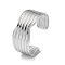 304 Stainless Steel Cuff Bangles for Women, Stainless Steel Color, Inner Diameter: 2-3/8 inch(6cm)