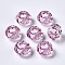 Transparent Resin Beads, Large Hole Beads, Faceted, Rondelle, Plum, 14x8mm, Hole: 5.5mm