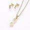 304 Stainless Steel Jewelry Sets, Stud Earrings and Pendant Necklaces, Infinity, Golden, Necklace: 17.7 inch(45cm), Stud Earrings: 9.5x4x1.2mm, Pin: 0.8mm