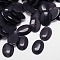 Cat Eye Cabochons, Oval, Black, 25x18x3.5mm