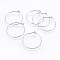 316 Surgical Stainless Steel Hoop Earring Findings, Wine Glass Charms Findings, Stainless Steel Color, 20~21 Gauge, 28~28.9x24.5~24.9x0.7~0.8mm