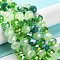 Glass Beads Strands, Faceted, Rondelle, Lime Green, 10x8mm, Hole: 1mm, about 63~65pcs/strand, 19.2~20 inch(48~50cm)