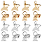 SUPERFINDINGS 16Pcs 4 Styles Rack Plating Brass Pendants, Long-Lasting Plated, with Jump Ring, Fishtail & Flower Charms, Mixed Color, 12.5~15mm, 4pcs/tyle