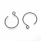 304 Stainless Steel Earring Hooks, with Horizontal Loop, Electrophoresis Black, 22x18mm, Hole: 2.5mm, 20 Gauge, Pin: 0.8mm