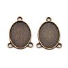 Tibetan Style Alloy Cabochon Connector Settings TIBE-Q079-18x25-AB-FF-2
