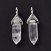 Natural Quartz Crystal Pointed Pendants G-K329-53P-3