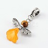 Lovely Wedding Dress Angel Alloy European Dangle Large Hole Pendants PALLOY-JF00002-3