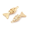 Brass Micro Pave Clear Cubic Zirconia Pendants KK-C080-02A-G-2